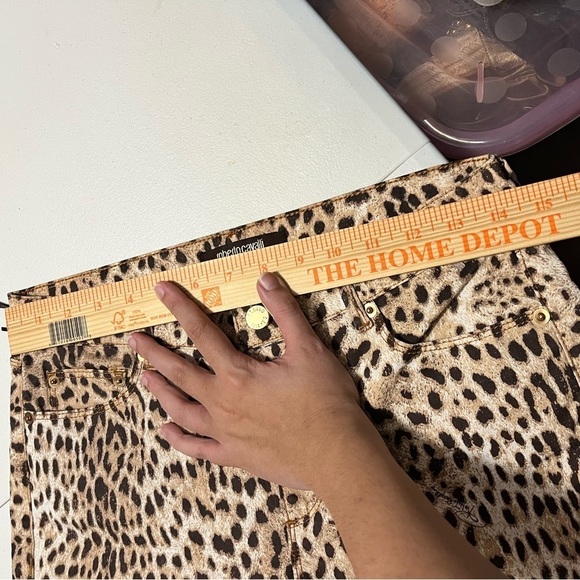 Roberto Cavalli Leopard Skinny Pants Jeans Hidden Spellout IT 42 US 6 B2 - Picture 4 of 13
